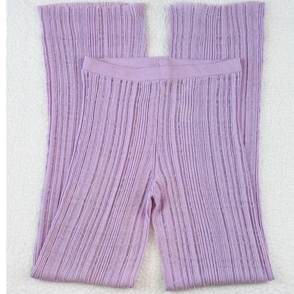 ZARA STRAIGHT FIT SEMI SHEER KNIT TROUSER